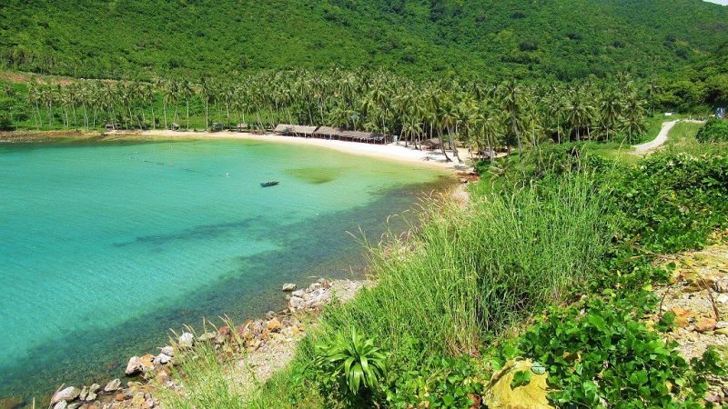 Cam Ranh Bay, just south of Nha Trang, is a splendid natural harbour surrounded by hills.