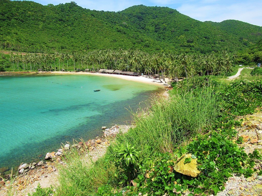 Cam Ranh Bay, just south of Nha Trang, is a splendid natural harbour surrounded by hills.